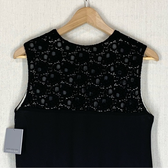 Marc‎ New York~NWT~Sleeveless Black Lace V-Neck Mini Party/Cocktail Dress~Sz 6 - Picture 9 of 14
